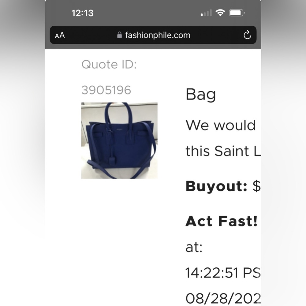 SAINT LAURENT Grained Calfskin Small Sac De Jour in Outremer Blue YSL. - Picture 12 of 12